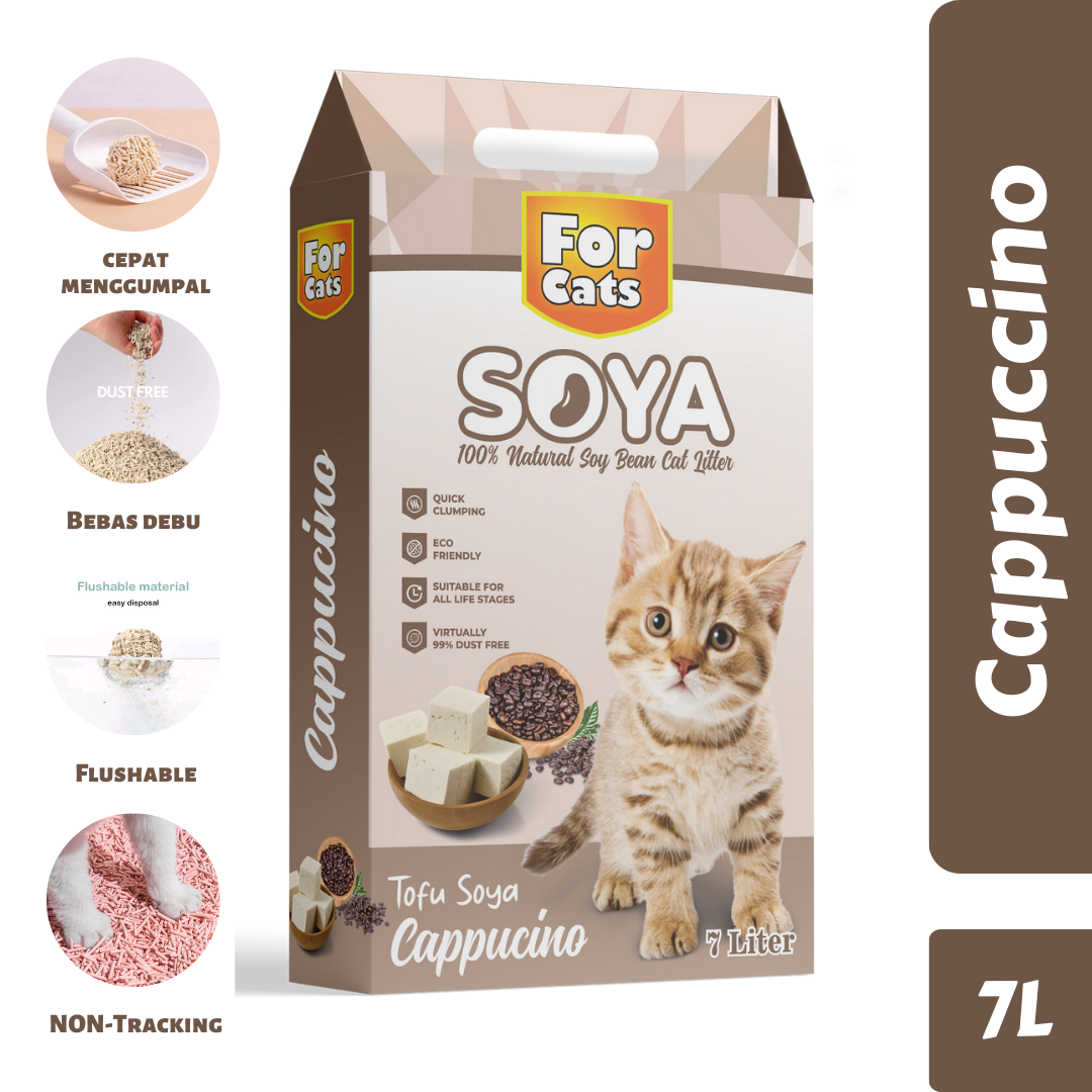 Keunggulan Tofu Soya Forpets: cepat menggumpal, bebas debu, flushable, non-tracking